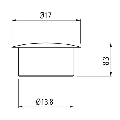 60-514-0 MODULAR SOLUTIONS ALUMINUM CAP<BR>8MM DIAMETER GRAY